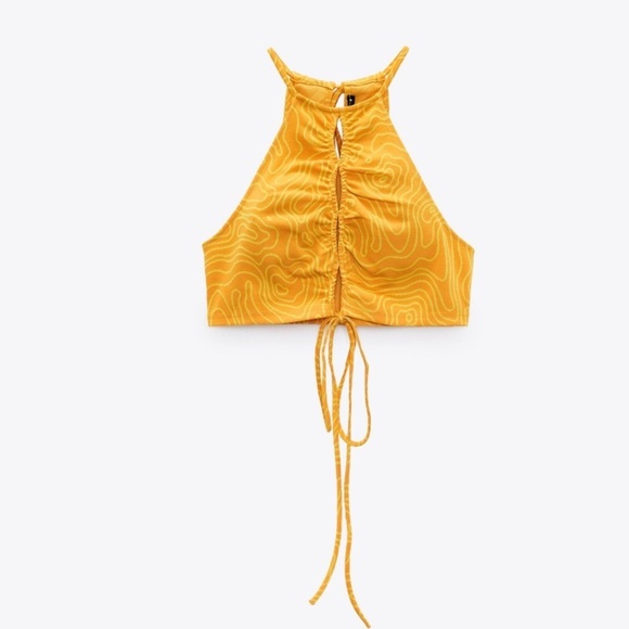 Zara large jacquard halter keyhole top. - Picture 4 of 13